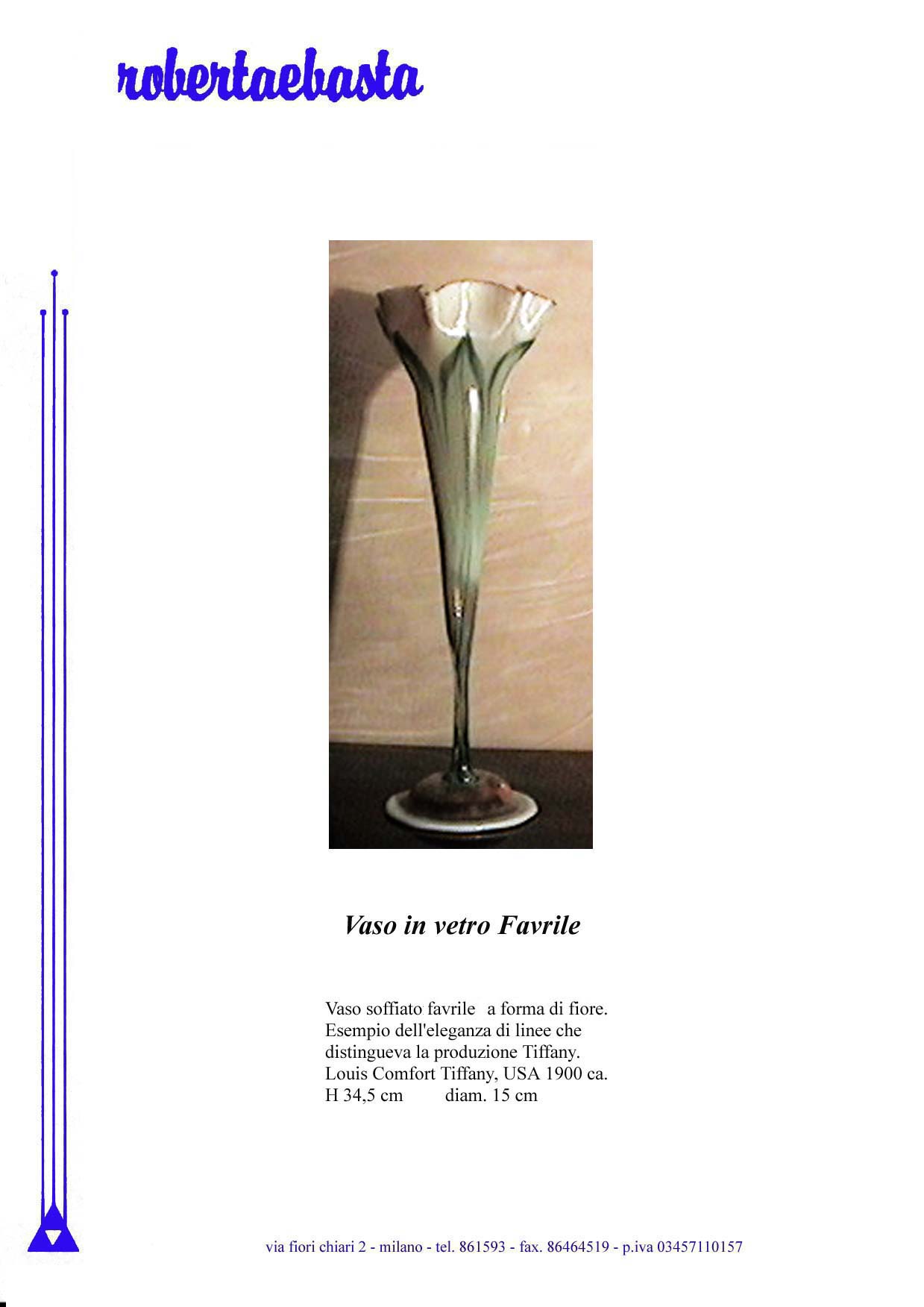 Tiffany Vaso favrile Art Decò del XX Secolo , Antiquariato. Pezzo di storia autentico - Robertaebasta® Art Gallery opere d’arte esclusive.